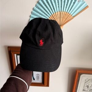 NWT Polo Ralph Lauren Black Baseball Cap | Red Pony